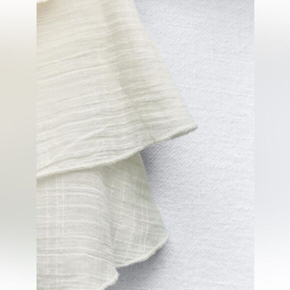 Zara textured flowers cotton gauze top - Picture 6 of 6